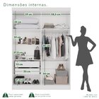 Guarda-roupa Casal 4 Portas 2 Gavetas França Branco