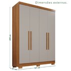 Guarda-roupa Casal 4 Portas 2 Gavetas França Cinamomo/off Whi