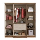 Guarda Roupa Casal 4 Portas 2 Gavetas Internas Miami Castanho