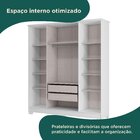 Guarda-roupa Casal 4 Portas 2 Gavetas Mônaco Com Espelho Bran