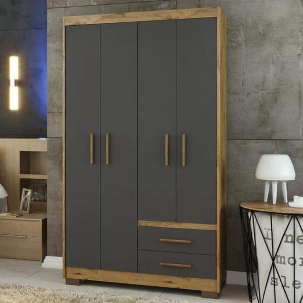 Guarda Roupa Casal 4 Portas 2 Gavetas Primacy Batrol Móveis I