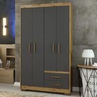 Guarda Roupa Casal 4 Portas 2 Gavetas Primacy Batrol Móveis I