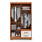 Guarda Roupa Casal 4 Portas 2 Gavetas Primacy Freijó Off White