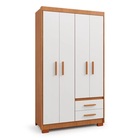 Guarda Roupa Casal 4 Portas 2 Gavetas Primacy Freijó Off White