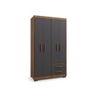 Guarda Roupa Casal 4 Portas 2 Gavetas Primacy Ipê Wood/grafite