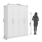 Guarda Roupa Casal 4 Portas 2 Gavetas Supreme   Branco
