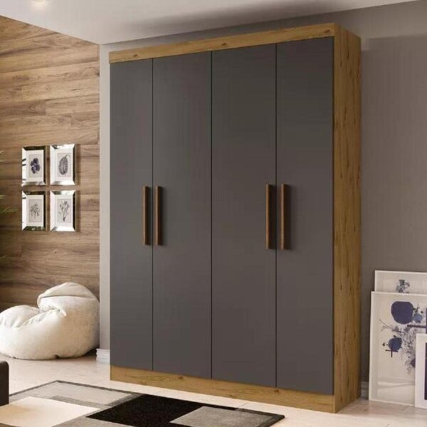 Guarda Roupa Casal 4 Portas 2 Gavetas Supreme Batrol Móveis I