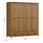 Guarda-roupa Casal 4 Portas 2 Gavetas Topazio Freijo