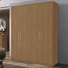 Guarda Roupa Casal 4 Portas 3 Gavetas 100% Mdf Spazio  Freijó