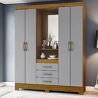 Guarda Roupa Casal 4 Portas 3 Gavetas Bhappy Espresso Móveis