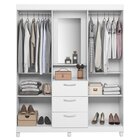 Guarda Roupa Casal 4 Portas 3 Gavetas Capelinha Com Espelho N
