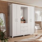 Guarda Roupa Casal 4 Portas 3 Gavetas Capelinha Com Espelho N