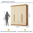 Guarda-roupa Casal 4 Portas 3 Gavetas Caribe Cinamomo/off Whi