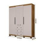 Guarda Roupa Casal 4 Portas 3 Gavetas Freijó Baunilha B22043-