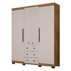 Guarda Roupa Casal 4 Portas 3 Gavetas Freijó Baunilha B22043-