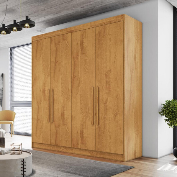 Guarda Roupa Casal 4 Portas 3 Gavetas Nantes Móveis Europa