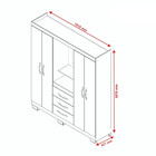 Guarda-roupa Casal 4 Portas 3 Gavetas Nogal Trend Nt5015 – No