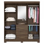 Guarda-roupa Casal 4 Portas 3 Gavetas Nogal Trend Nt5015 – No