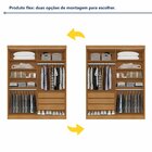 Guarda Roupa Casal 4 Portas 3 Gavetas Roma Cinamomo