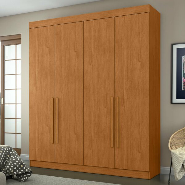 Guarda Roupa Casal 4 Portas 3 Gavetas Roma Cinamomo