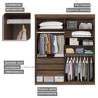 Guarda Roupa Casal 4 Portas 3 Gavetas Roma Conquista Móveis C