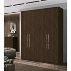 Guarda Roupa Casal 4 Portas 3 Gavetas Spazio  Nocciola