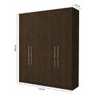 Guarda Roupa Casal 4 Portas 3 Gavetas Spazio  Nocciola