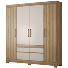 Guarda Roupa Casal 4 Portas 4 Gavetas Bilbão D02 Amendola/off