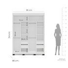 Guarda Roupa Casal 4 Portas 4 Gavetas Com Espelho Porto Branc