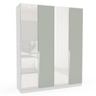 Guarda Roupa Casal 4 Portas 4 Gavetas Com Espelho Porto Branc