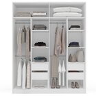 Guarda Roupa Casal 4 Portas 4 Gavetas Com Espelho Porto Branc