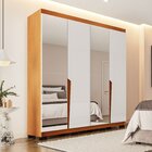 Guarda-roupa Casal 4 Portas 4 Gavetas Com Espelho Porto Freij