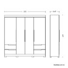 Guarda-roupa Casal 4 Portas 4 Gavetas Doble Cinamomo / Off Wh