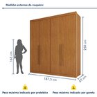 Guarda-roupa Casal 4 Portas 4 Gavetas Eloá 100% Mdf Cinamomo