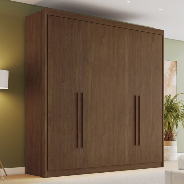 Guarda-roupa Casal 4 Portas 4 Gavetas Eloá  Cacau