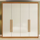 Guarda-roupa Casal 4 Portas 4 Gavetas Eloá  Cinamomo/off White