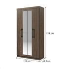 Guarda Roupa Casal 4 Portas 4 Gavetas Espelho Solares Madeira