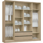 Guarda Roupa Casal 4 Portas 4 Gavetas Luxus- Móveis Castro -