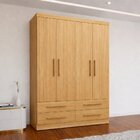 Guarda-roupa Casal 4 Portas 4 Gavetas Majestic Freijó