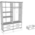 Guarda-roupa Casal 4 Portas 4 Gavetas Ouro Café