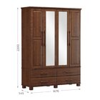 Guarda-roupa Casal 4 Portas 4 Gavetas Ouro Café