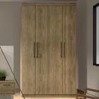 Guarda Roupa Casal 4 Portas 4 Gavetas Solares Bege Carraro