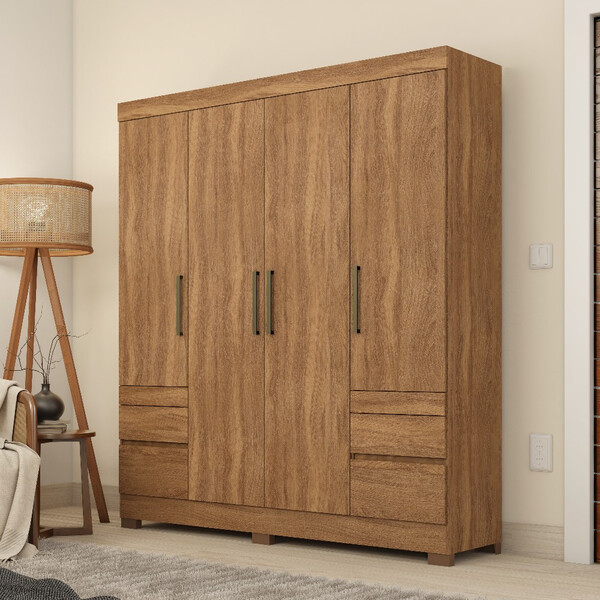 Guarda Roupa Casal 4 Portas 4 Gavetas Tijucas Demóbile