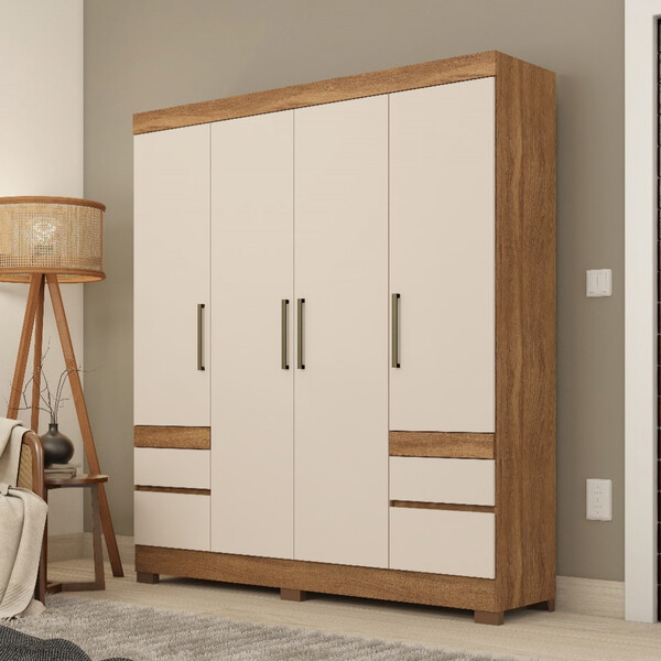 Guarda Roupa Casal 4 Portas 4 Gavetas Tijucas Demóbile