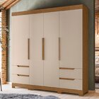 Guarda-roupa Casal 4 Portas 4 Gavetas Vivacce Jatobá/fendi Me