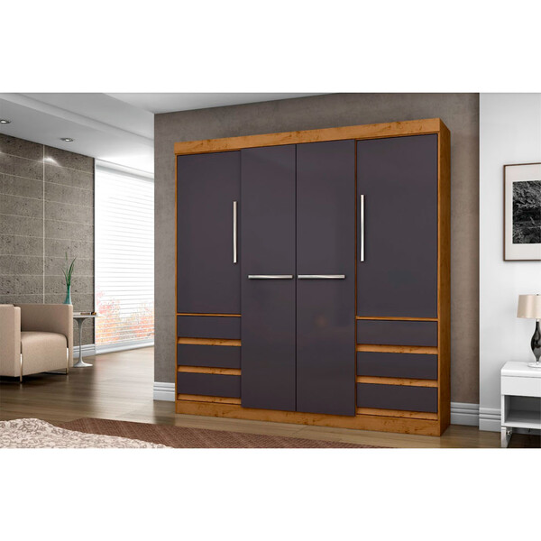 Guarda Roupa Casal 4 Portas 6 Gavetas 1477-96 Araplac