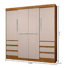 Guarda Roupa Casal 4 Portas 6 Gavetas 1477-96 Araplac