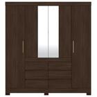 Guarda Roupa Casal 4 Portas 6 Gavetas Cadis D02 Ebano Touch -