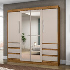 Guarda Roupa Casal 4 Portas 6 Gavetas Com Espelho 1577 Araplac