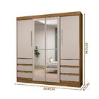 Guarda Roupa Casal 4 Portas 6 Gavetas Com Espelho 1577 Araplac
